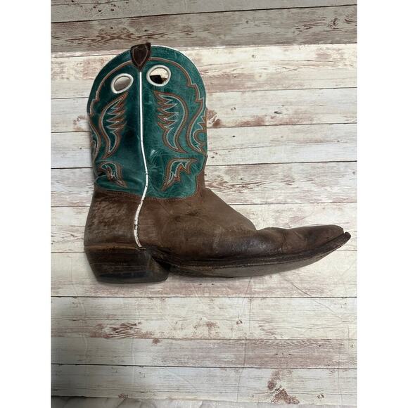 Goodyear Cowboy Boots Men\'s Size 12 D Blue Brown Leather Square Toe Design main image 7